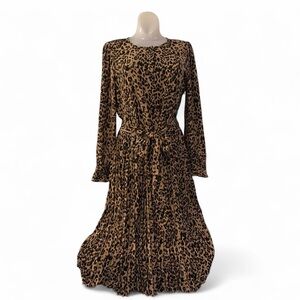 J. Crew Leopard Animal Print Long Sleeve Dress